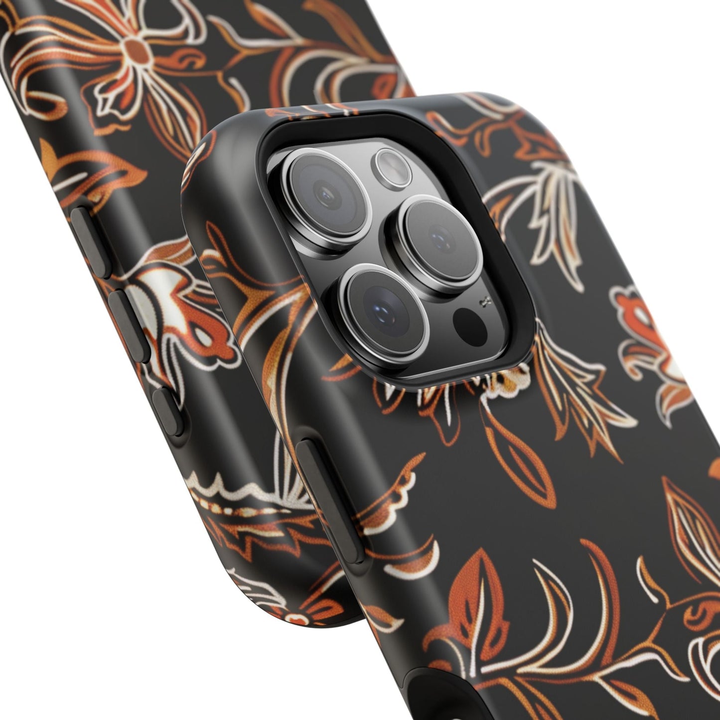 Floral Black & Copper Phone Case — Magnetic Impact - Resistant - DIGITAL X