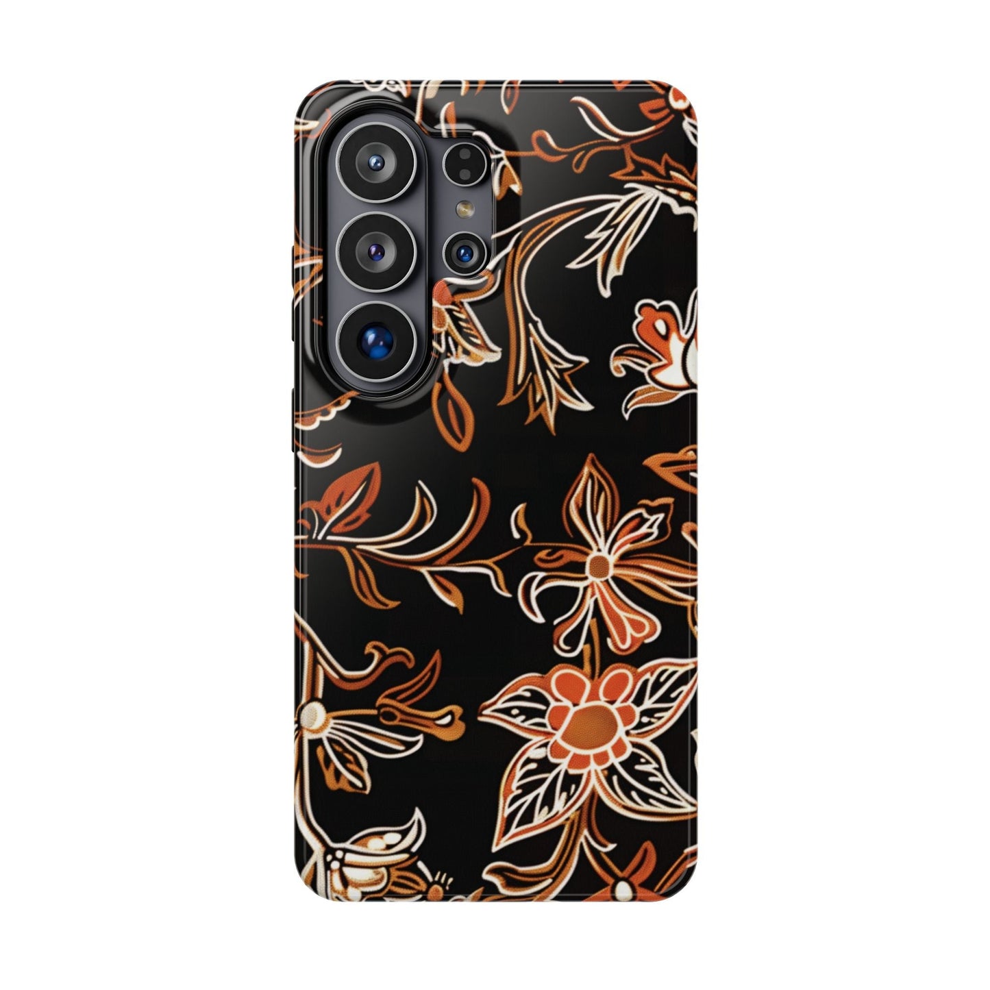 Floral Black & Copper Phone Case — Magnetic Impact - Resistant - DIGITAL X