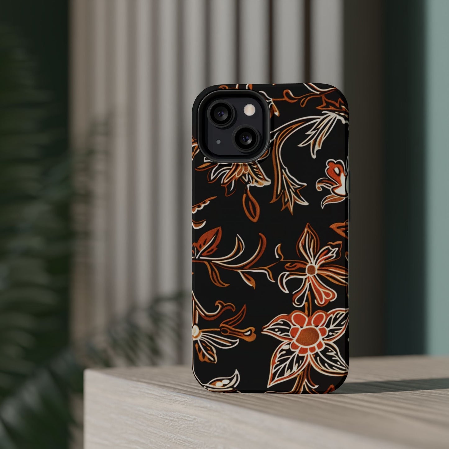 Floral Black & Copper Phone Case — Magnetic Impact - Resistant - DIGITAL X
