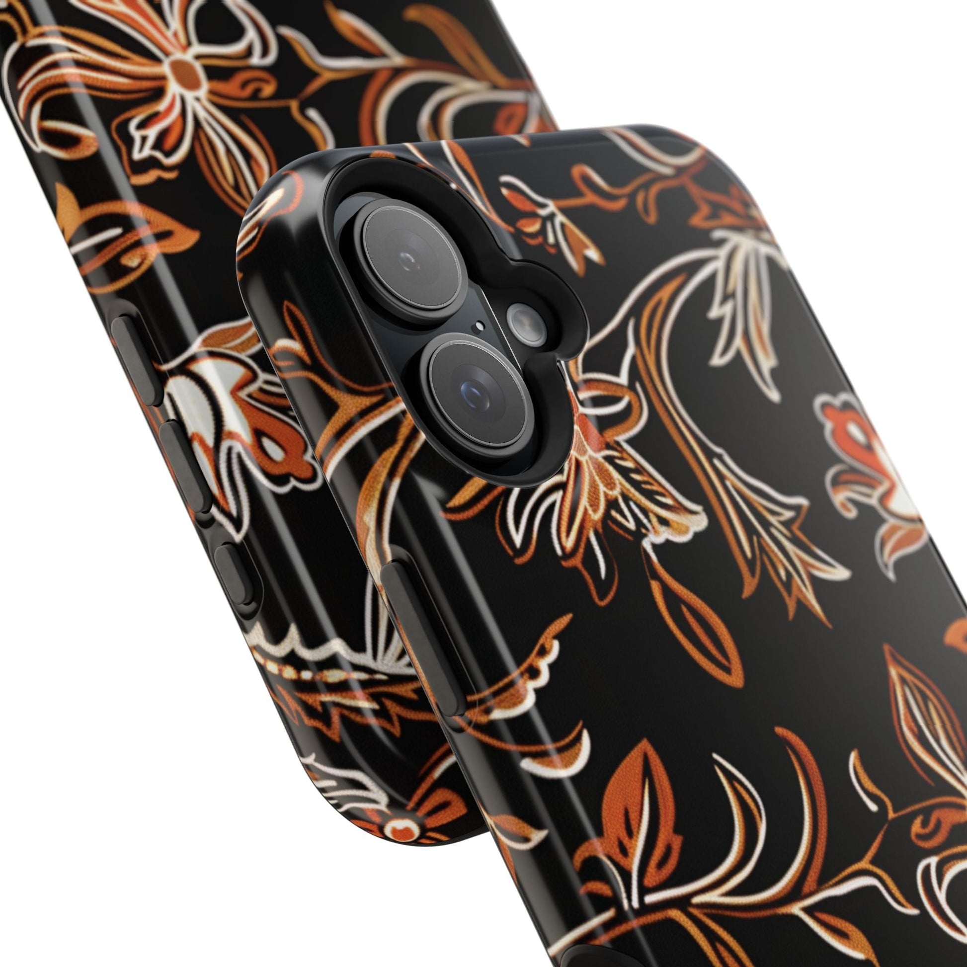 Floral Black & Copper Phone Case — Magnetic Impact - Resistant - DIGITAL X