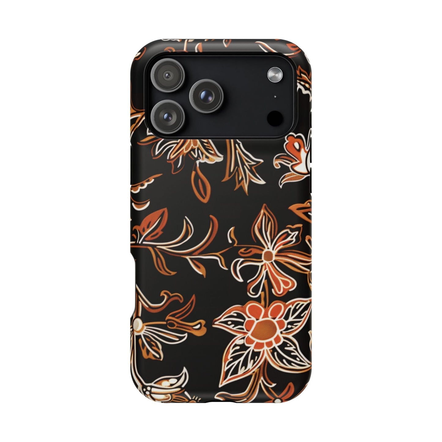 Floral Black & Copper Phone Case — Magnetic Impact - Resistant - DIGITAL X