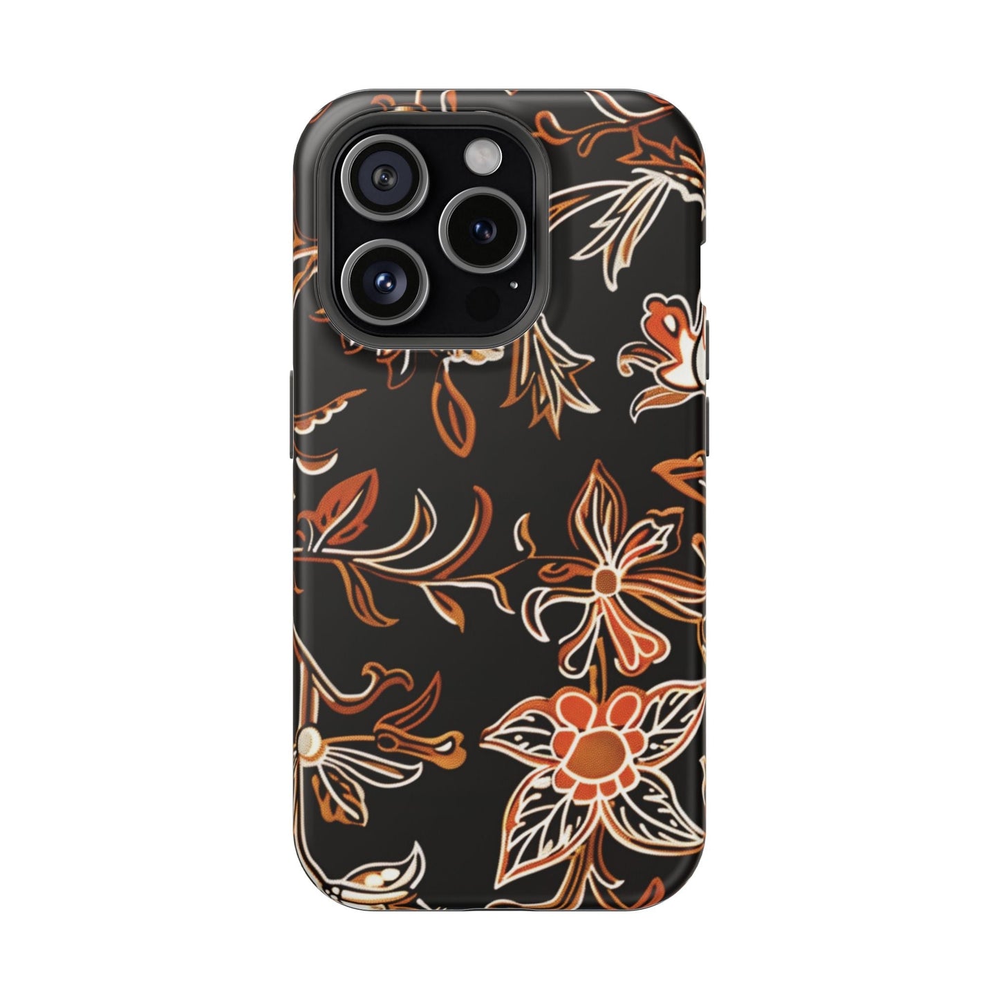 Floral Black & Copper Phone Case — Magnetic Impact - Resistant - DIGITAL X
