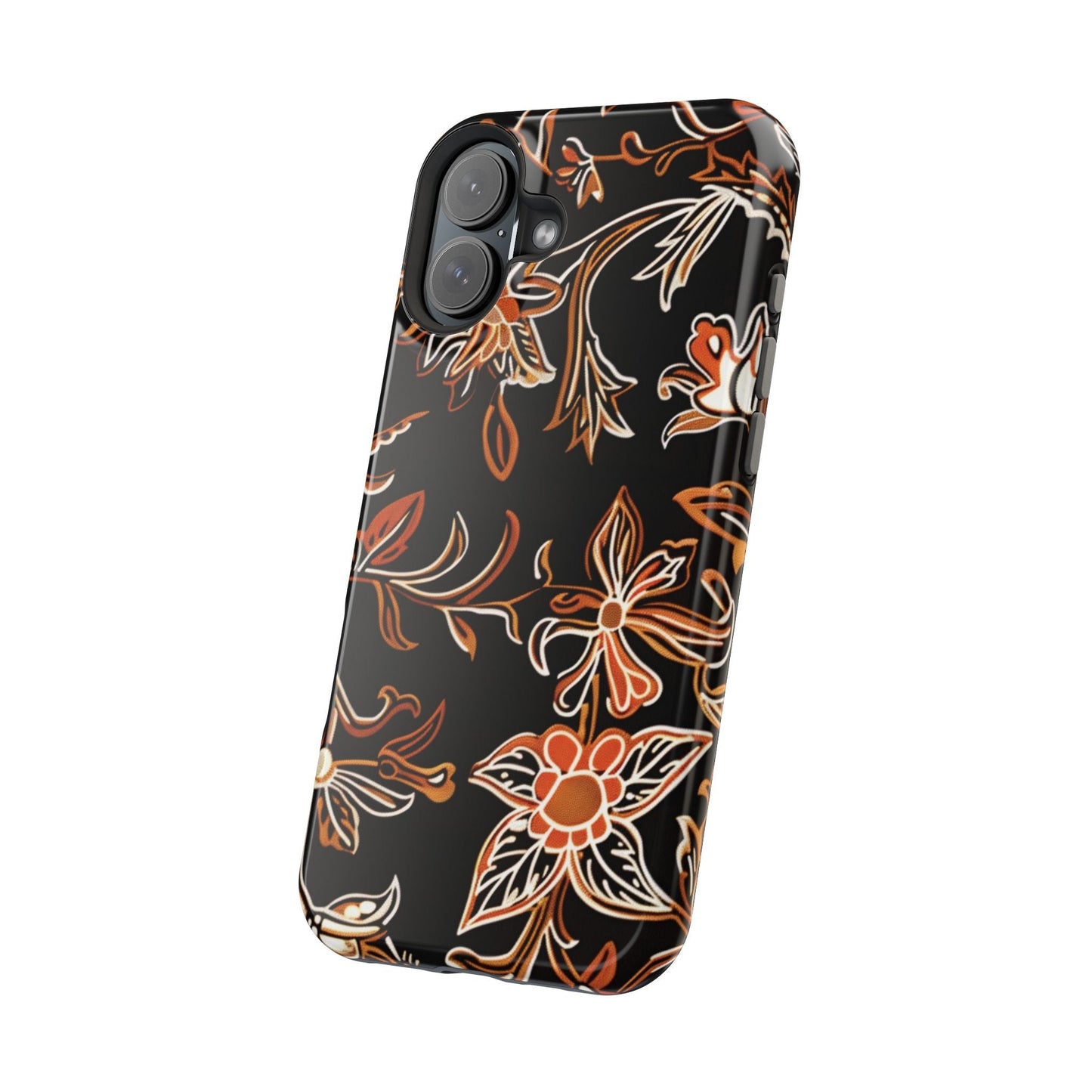 Floral Black & Copper Phone Case — Magnetic Impact - Resistant - DIGITAL X