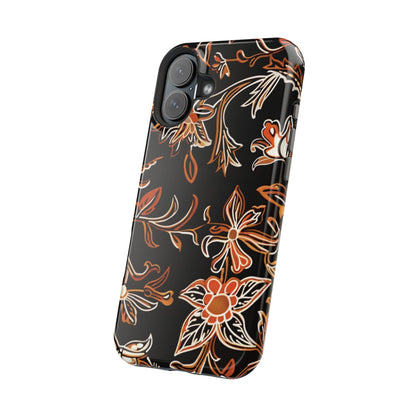 Floral Black & Copper Phone Case — Magnetic Impact - Resistant - DIGITAL X