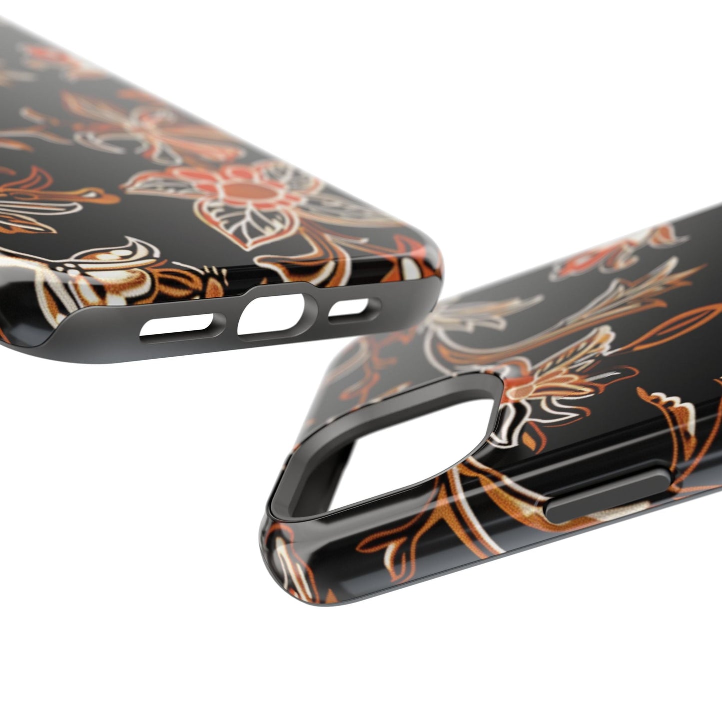 Floral Black & Copper Phone Case — Magnetic Impact - Resistant - DIGITAL X