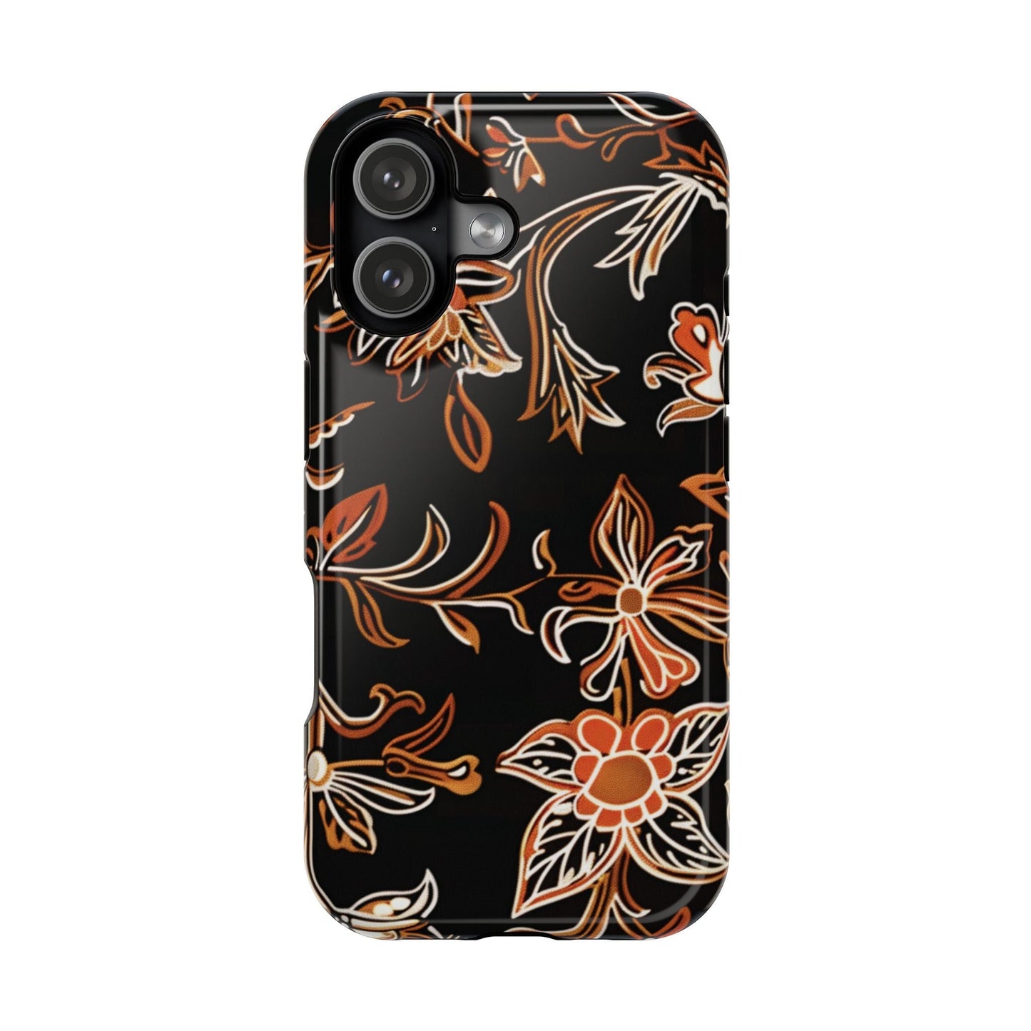 Floral Black & Copper Phone Case — Magnetic Impact - Resistant - DIGITAL X
