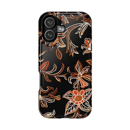 Floral Black & Copper Phone Case — Magnetic Impact - Resistant - DIGITAL X
