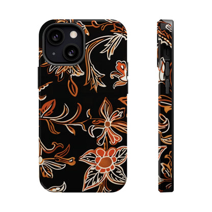 Floral Black & Copper Phone Case — Magnetic Impact - Resistant - DIGITAL X