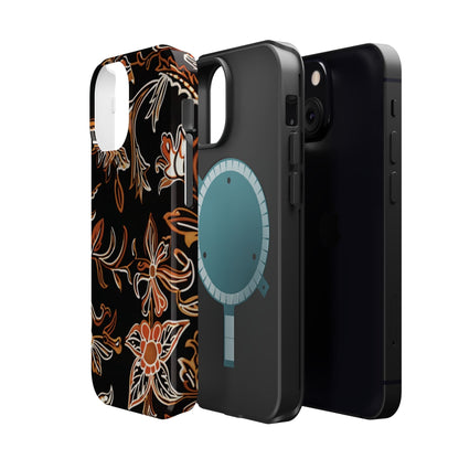 Floral Black & Copper Phone Case — Magnetic Impact - Resistant - DIGITAL X