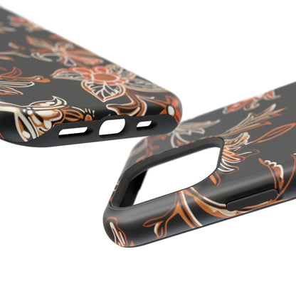 Floral Black & Copper Phone Case — Magnetic Impact - Resistant - DIGITAL X