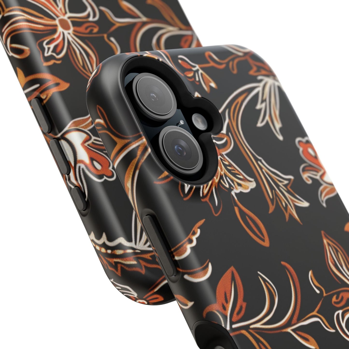 Floral Black & Copper Phone Case — Magnetic Impact - Resistant - DIGITAL X