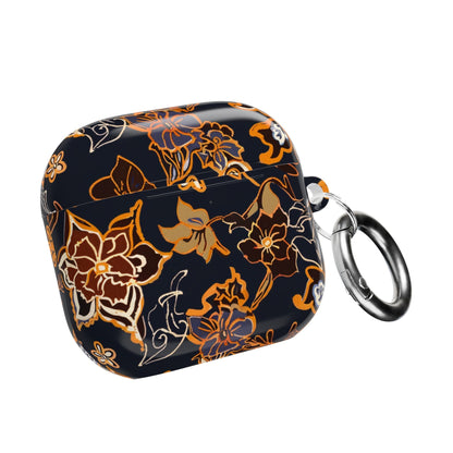 Floral Black & Gold AirPod Case — Elegant Vintage Flower Protective Cover - DIGITAL X