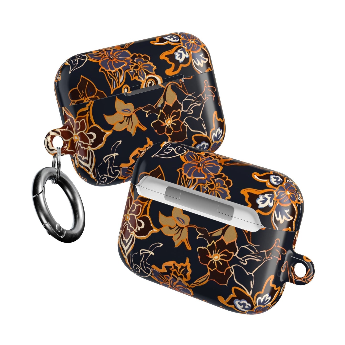 Floral Black & Gold AirPod Case — Elegant Vintage Flower Protective Cover - DIGITAL X