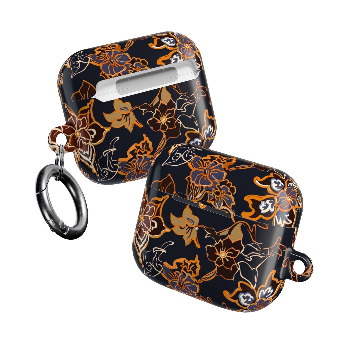 Floral Black & Gold AirPod Case — Elegant Vintage Flower Protective Cover - DIGITAL X