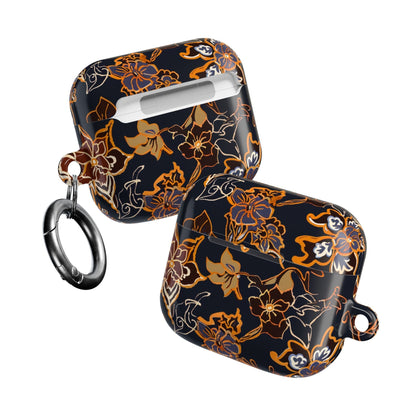 Floral Black & Gold AirPod Case — Elegant Vintage Flower Protective Cover - DIGITAL X