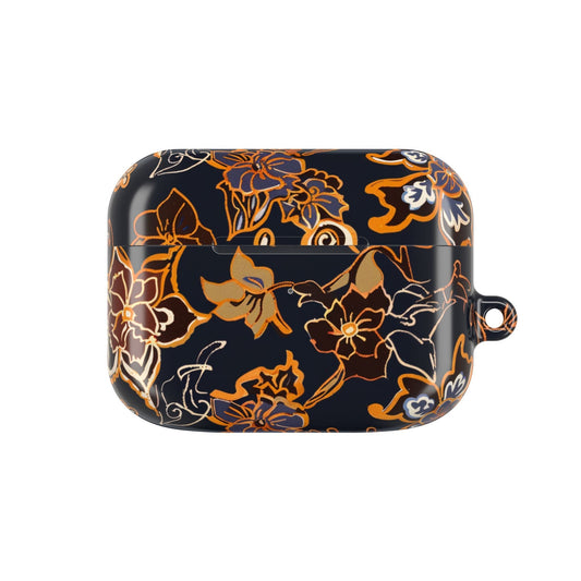 Floral Black & Gold AirPod Case — Elegant Vintage Flower Protective Cover - DIGITAL X