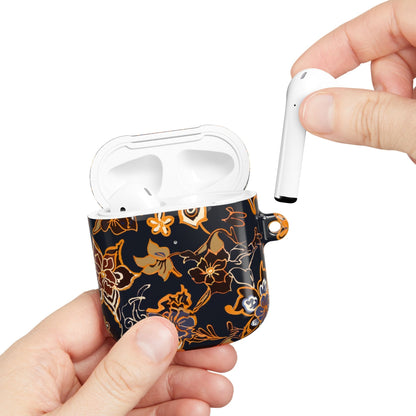 Floral Black & Gold AirPod Case — Elegant Vintage Flower Protective Cover - DIGITAL X