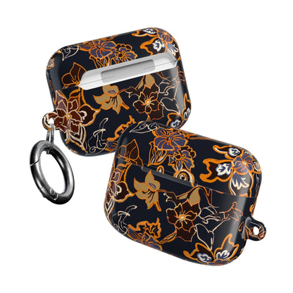 Floral Black & Gold AirPod Case — Elegant Vintage Flower Protective Cover - DIGITAL X