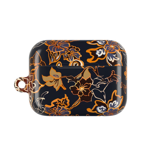 Floral Black & Gold AirPod Case — Elegant Vintage Flower Protective Cover - DIGITAL X