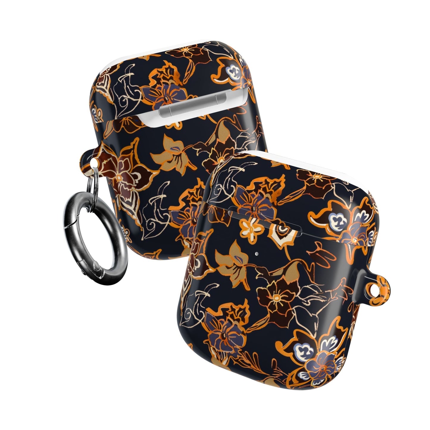 Floral Black & Gold AirPod Case — Elegant Vintage Flower Protective Cover - DIGITAL X