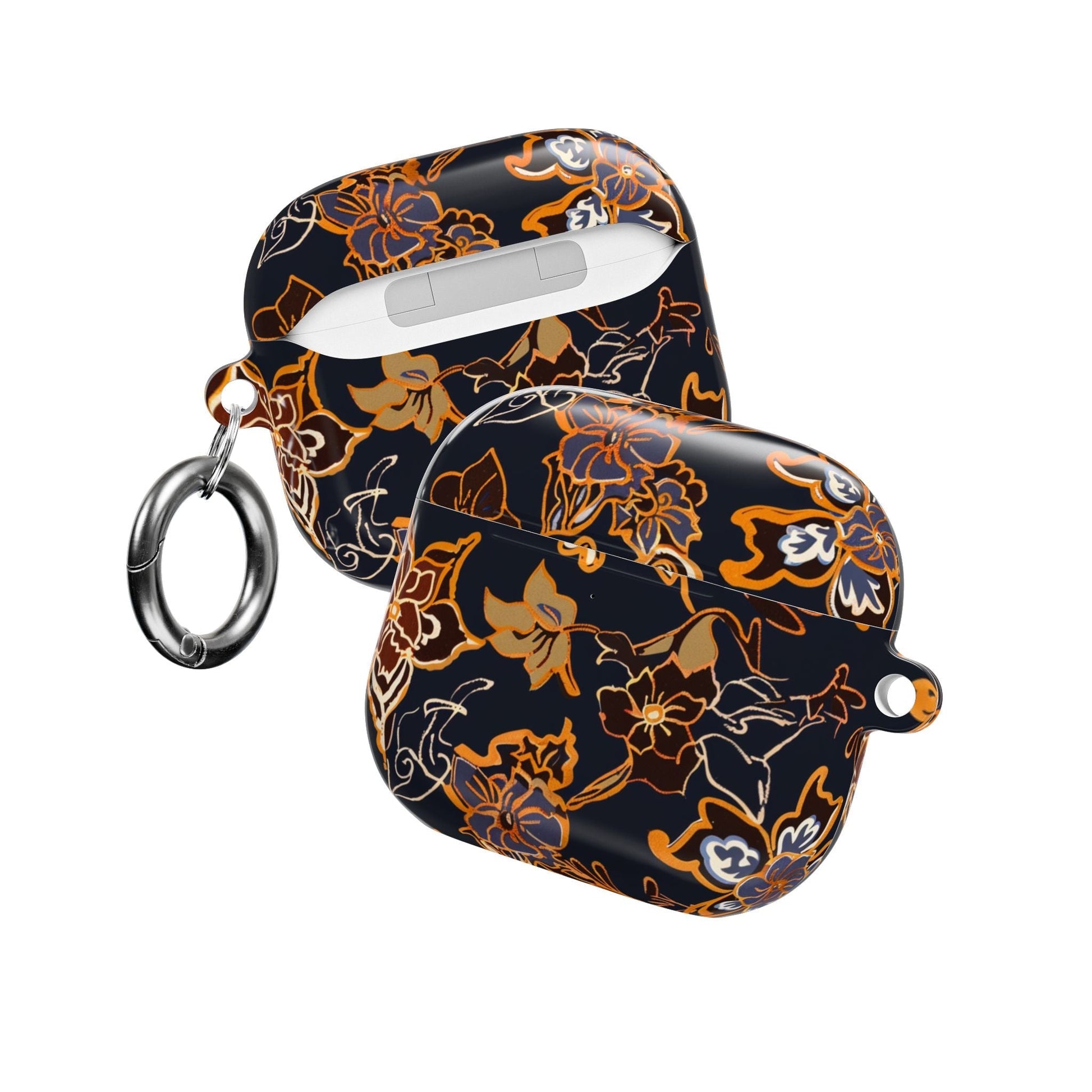 Floral Black & Gold AirPod Case — Elegant Vintage Flower Protective Cover - DIGITAL X