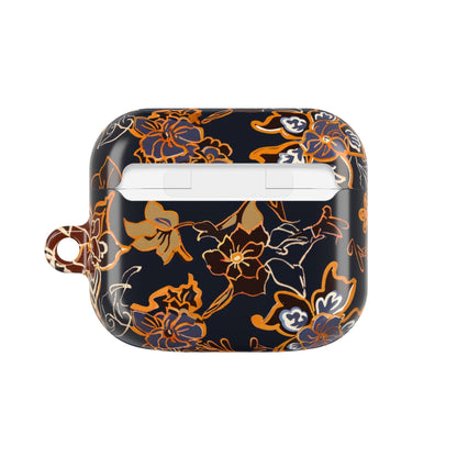 Floral Black & Gold AirPod Case — Elegant Vintage Flower Protective Cover - DIGITAL X