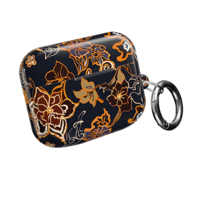Floral Black & Gold AirPod Case — Elegant Vintage Flower Protective Cover - DIGITAL X