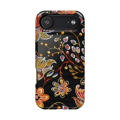 Floral Black Magnetic Impact Phone Case — Protective Magnetic, Shock - Resistant Floral Design - DIGITAL X
