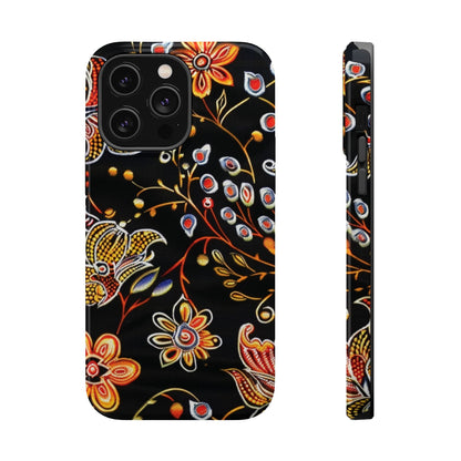 Floral Black Magnetic Impact Phone Case — Protective Magnetic, Shock - Resistant Floral Design - DIGITAL X