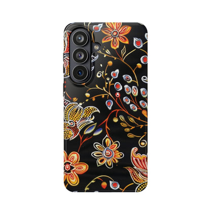 Floral Black Magnetic Impact Phone Case — Protective Magnetic, Shock - Resistant Floral Design - DIGITAL X