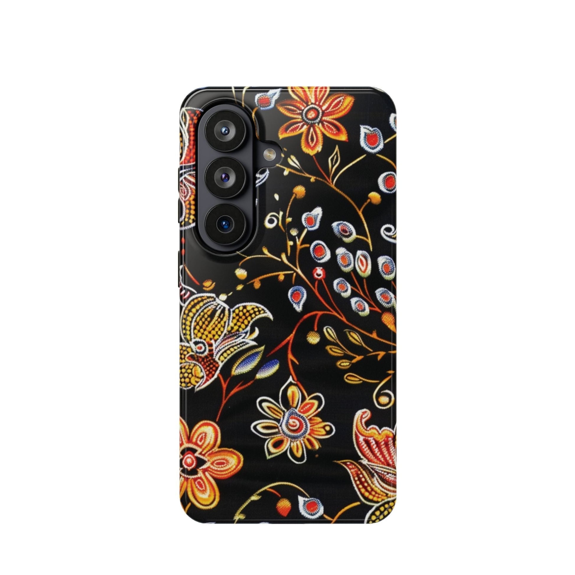 Floral Black Magnetic Impact Phone Case — Protective Magnetic, Shock - Resistant Floral Design - DIGITAL X