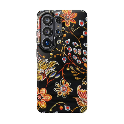 Floral Black Magnetic Impact Phone Case — Protective Magnetic, Shock - Resistant Floral Design - DIGITAL X