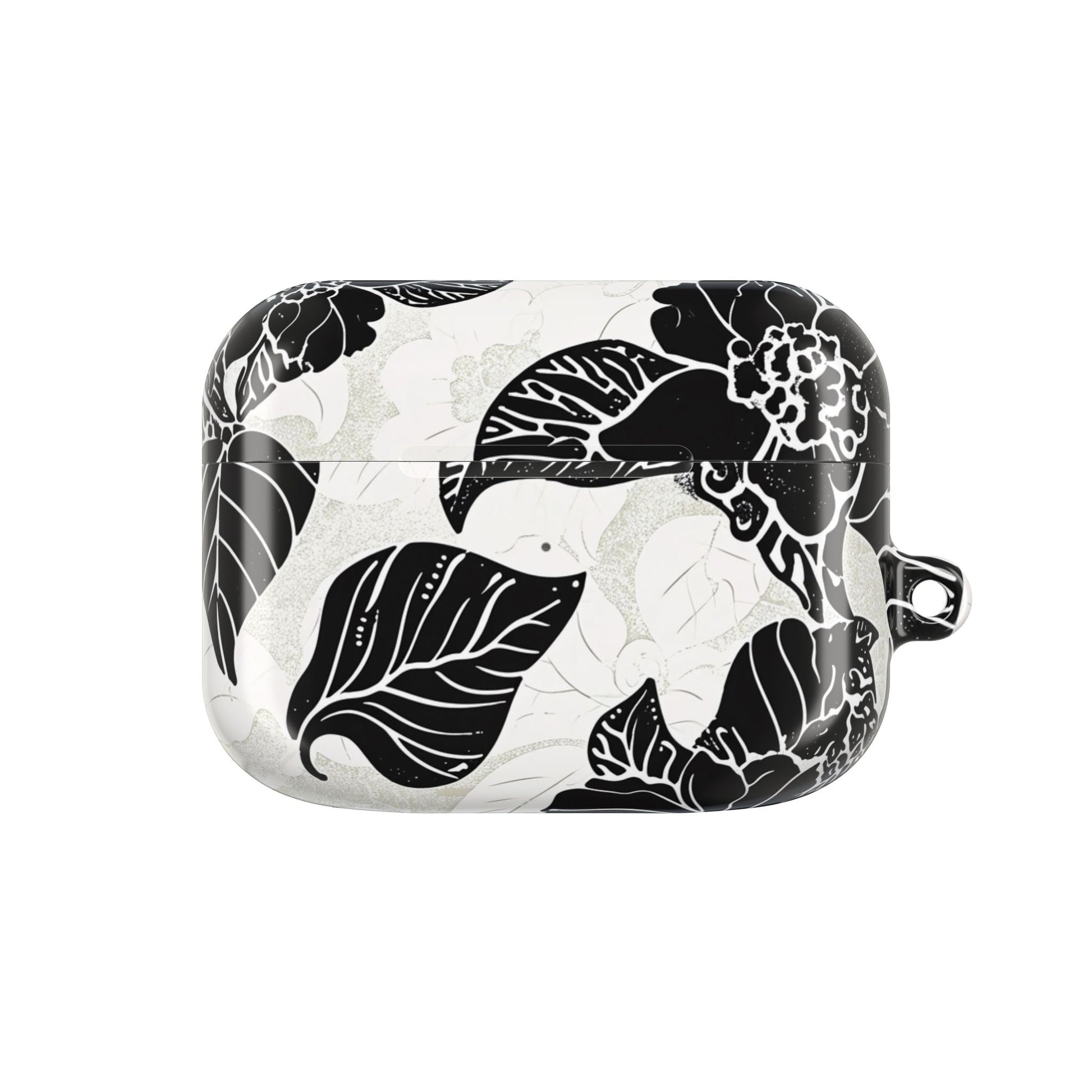 Floral Black & White AirPod Case – Elegant Monochrome Leaf Design - DIGITAL X