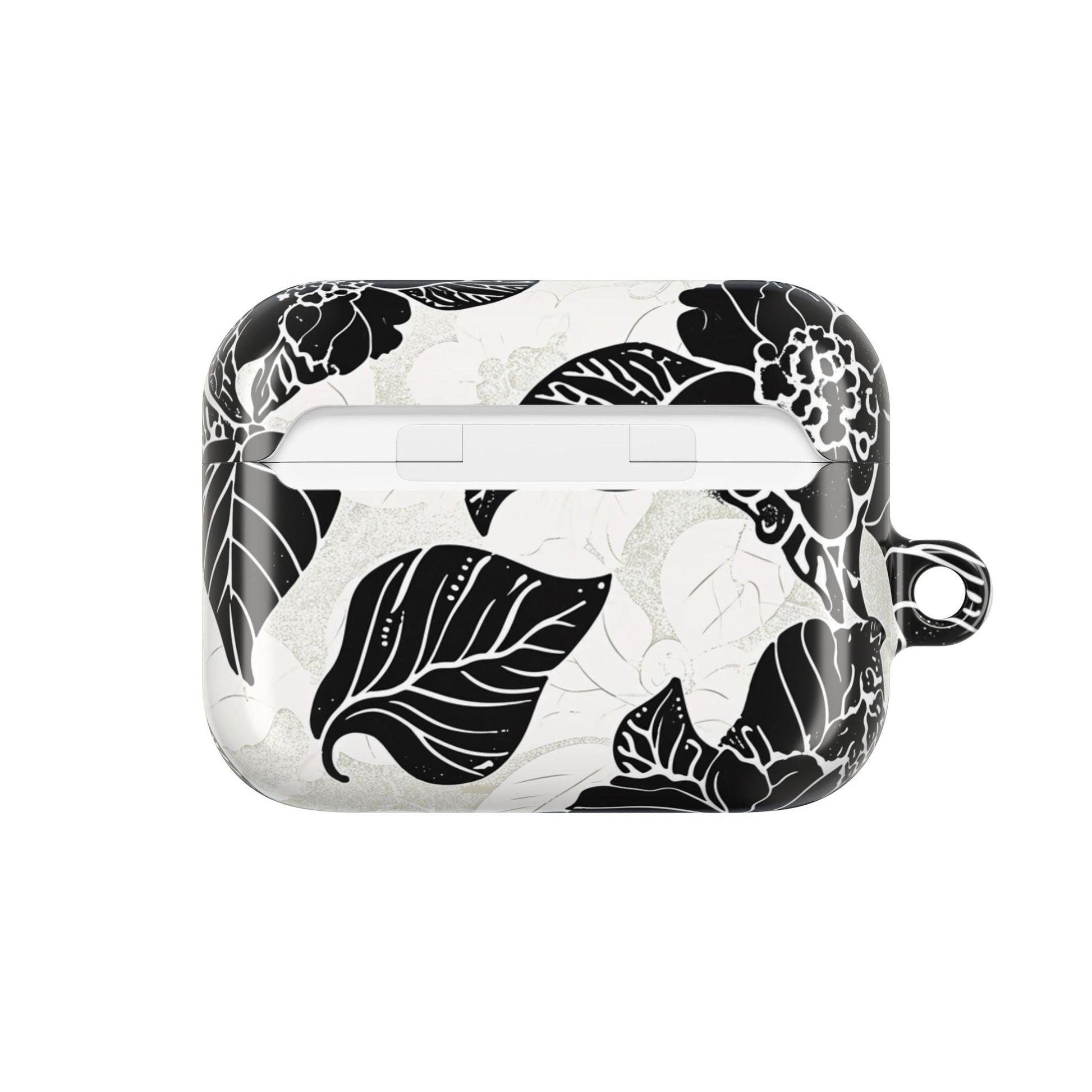 Floral Black & White AirPod Case – Elegant Monochrome Leaf Design - DIGITAL X