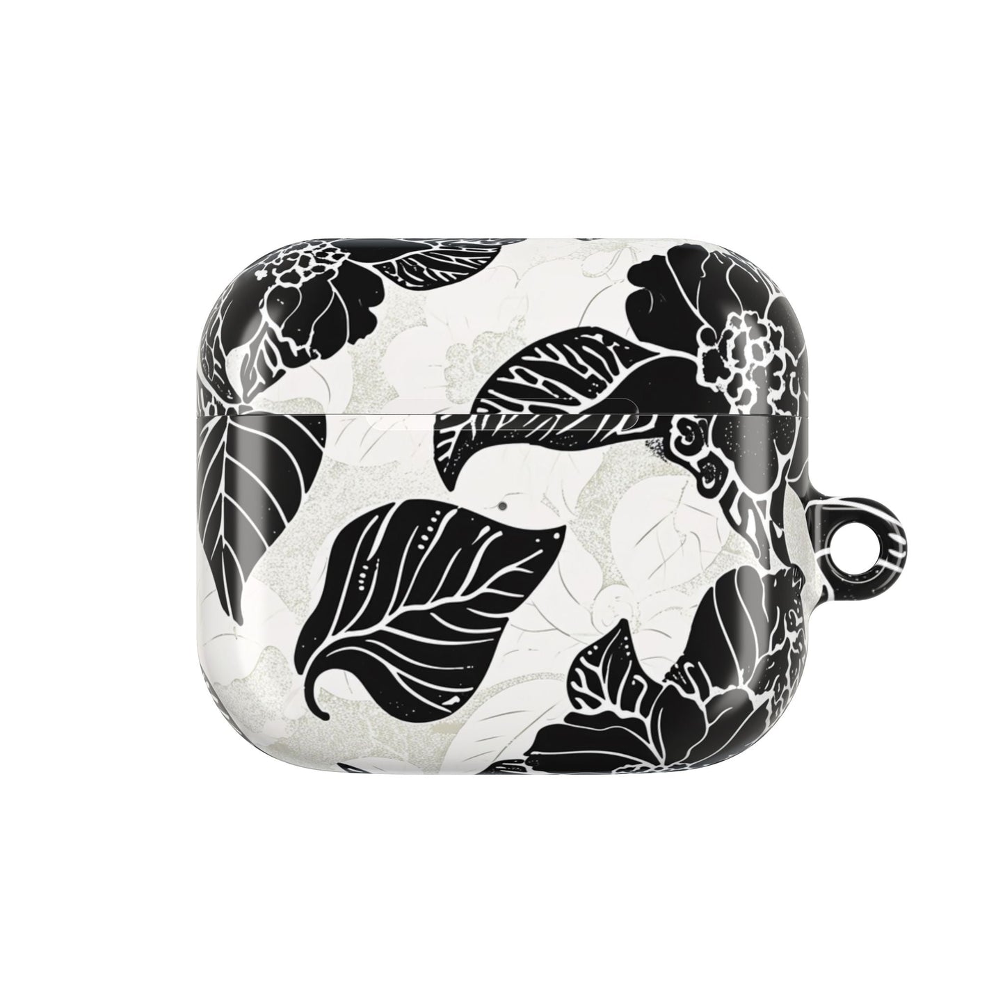 Floral Black & White AirPod Case – Elegant Monochrome Leaf Design - DIGITAL X