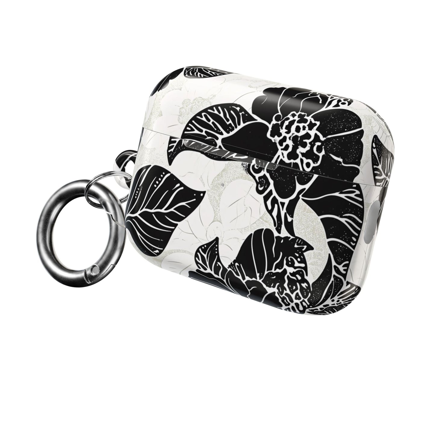 Floral Black & White AirPod Case – Elegant Monochrome Leaf Design - DIGITAL X