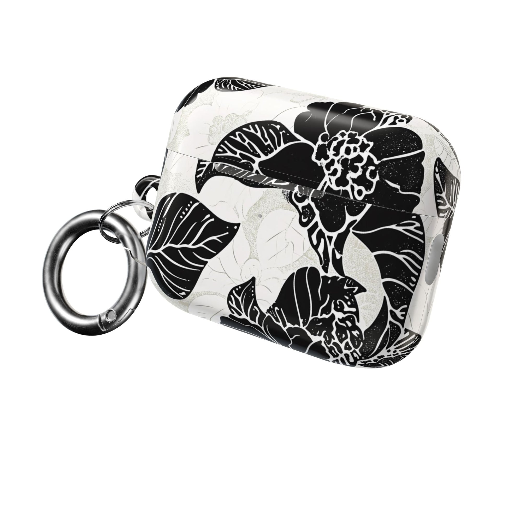 Floral Black & White AirPod Case – Elegant Monochrome Leaf Design - DIGITAL X