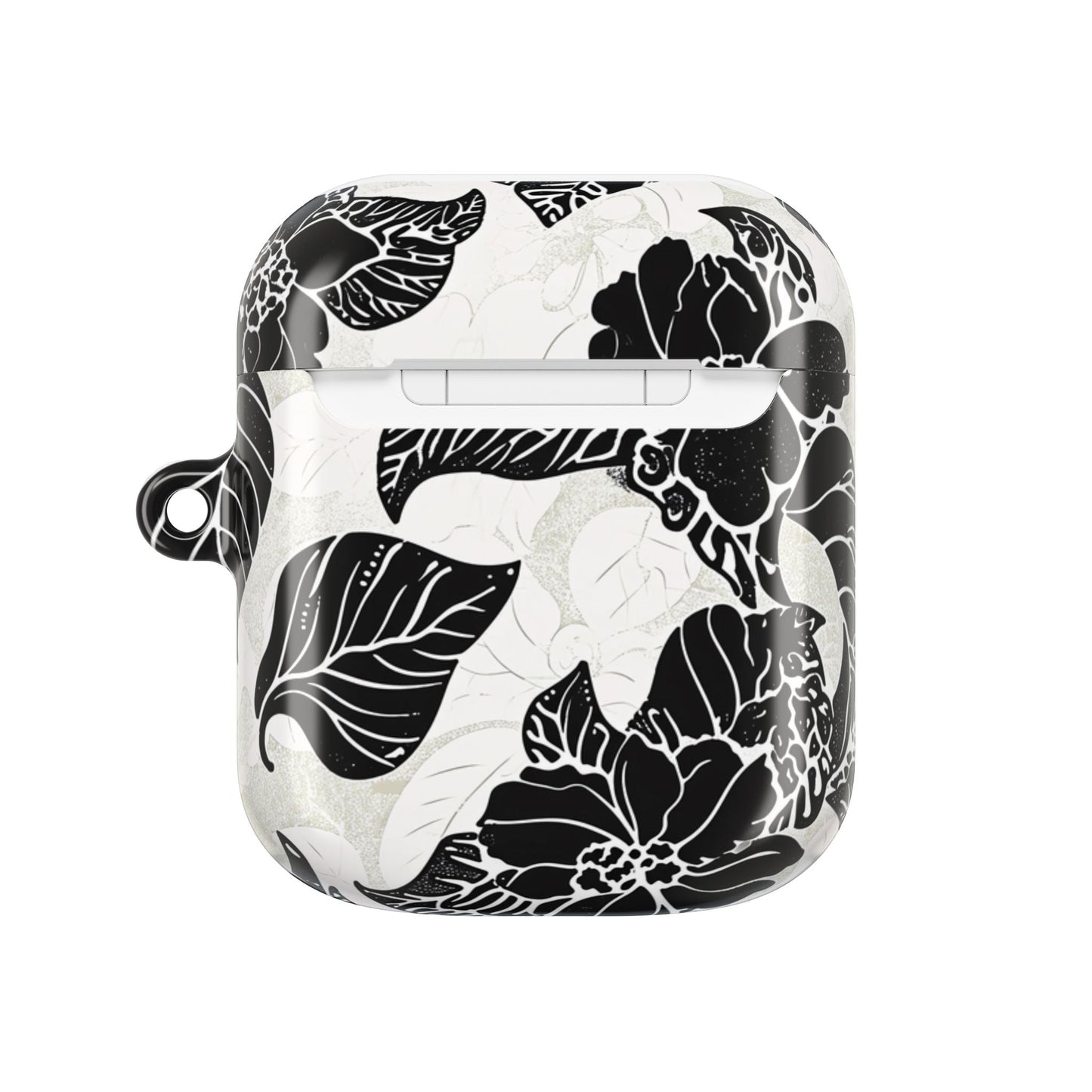 Floral Black & White AirPod Case – Elegant Monochrome Leaf Design - DIGITAL X