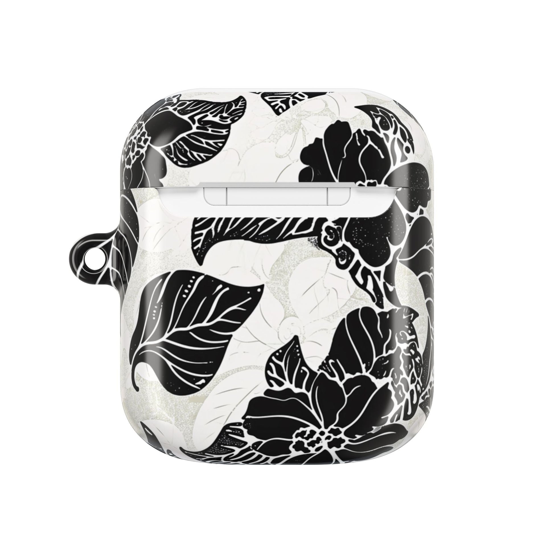 Floral Black & White AirPod Case – Elegant Monochrome Leaf Design - DIGITAL X