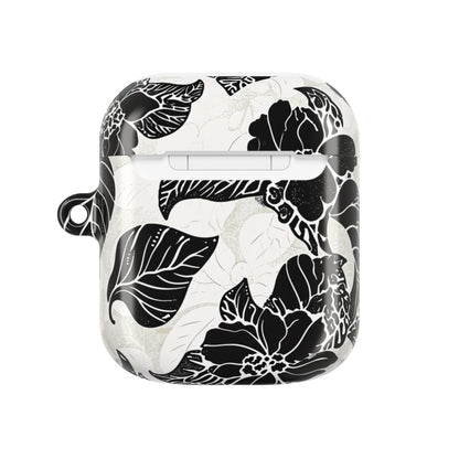 Floral Black & White AirPod Case – Elegant Monochrome Leaf Design - DIGITAL X