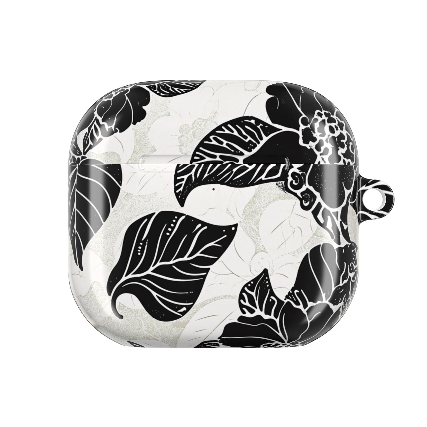 Floral Black & White AirPod Case – Elegant Monochrome Leaf Design - DIGITAL X