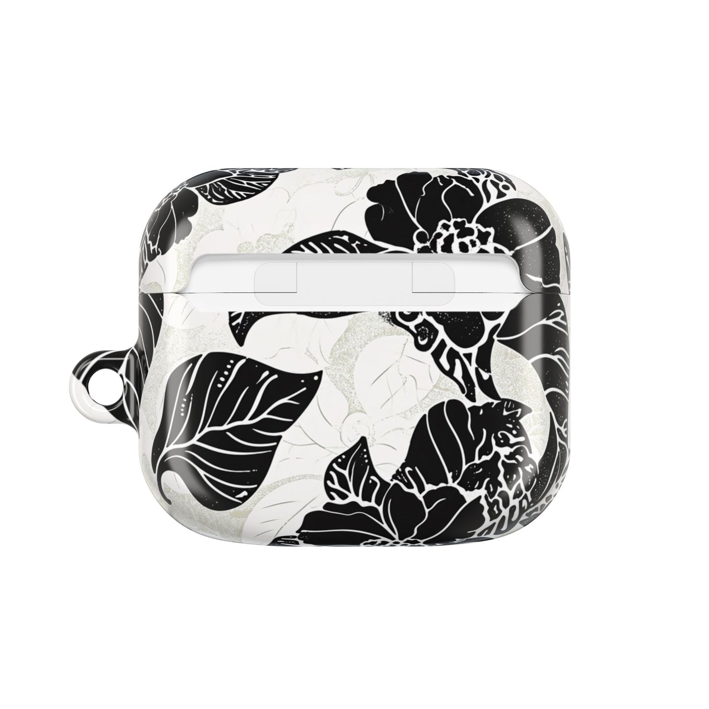 Floral Black & White AirPod Case – Elegant Monochrome Leaf Design - DIGITAL X
