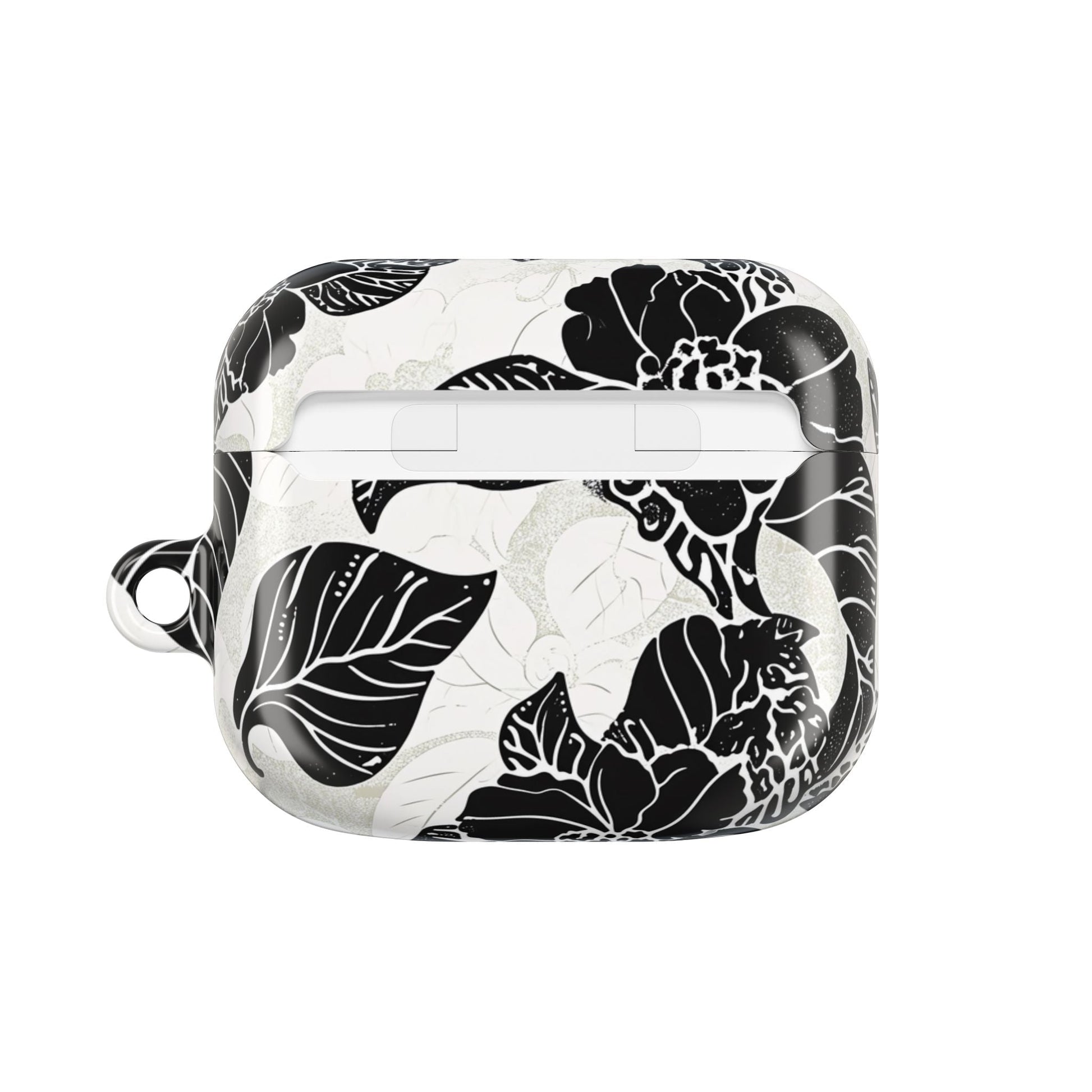 Floral Black & White AirPod Case – Elegant Monochrome Leaf Design - DIGITAL X