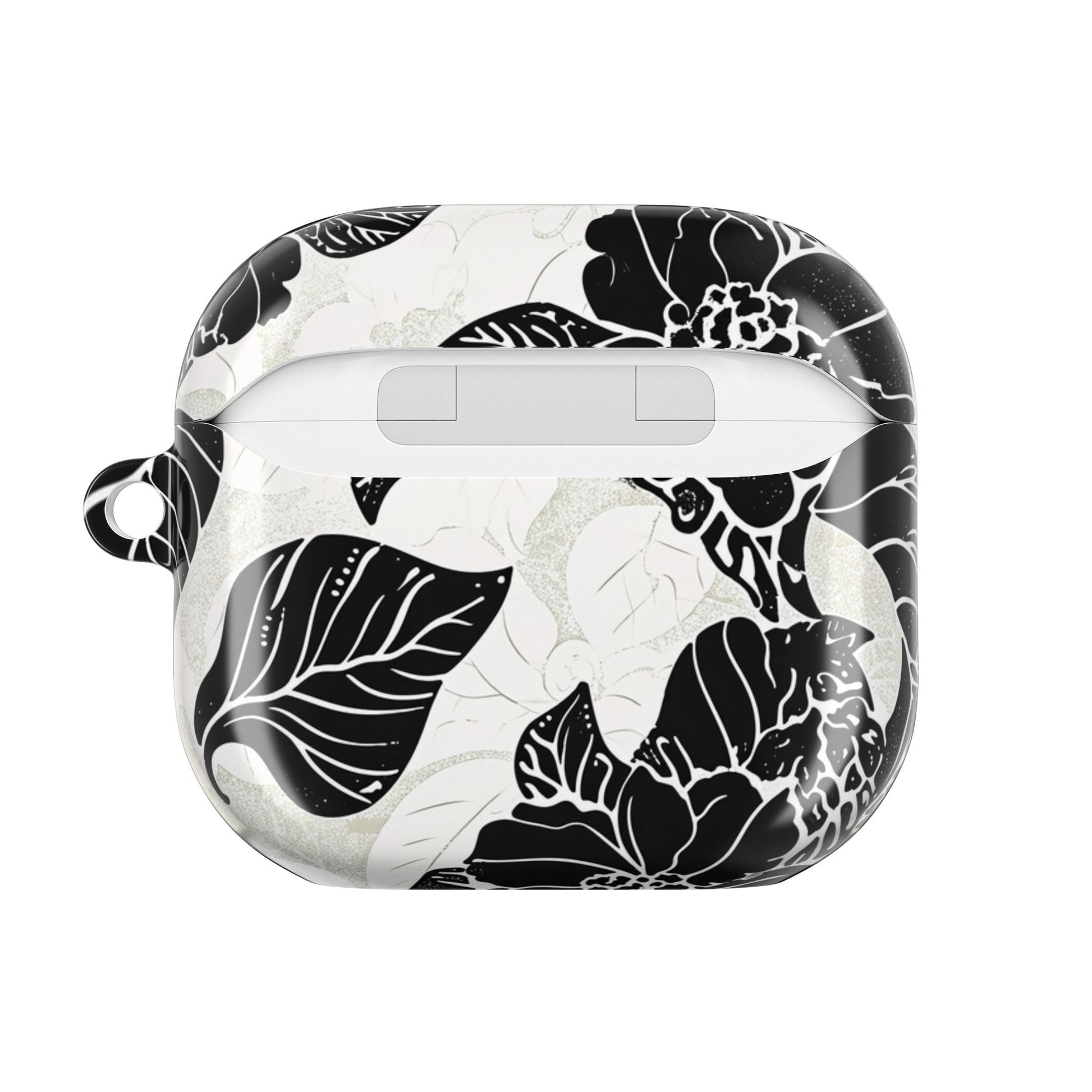 Floral Black & White AirPod Case – Elegant Monochrome Leaf Design - DIGITAL X