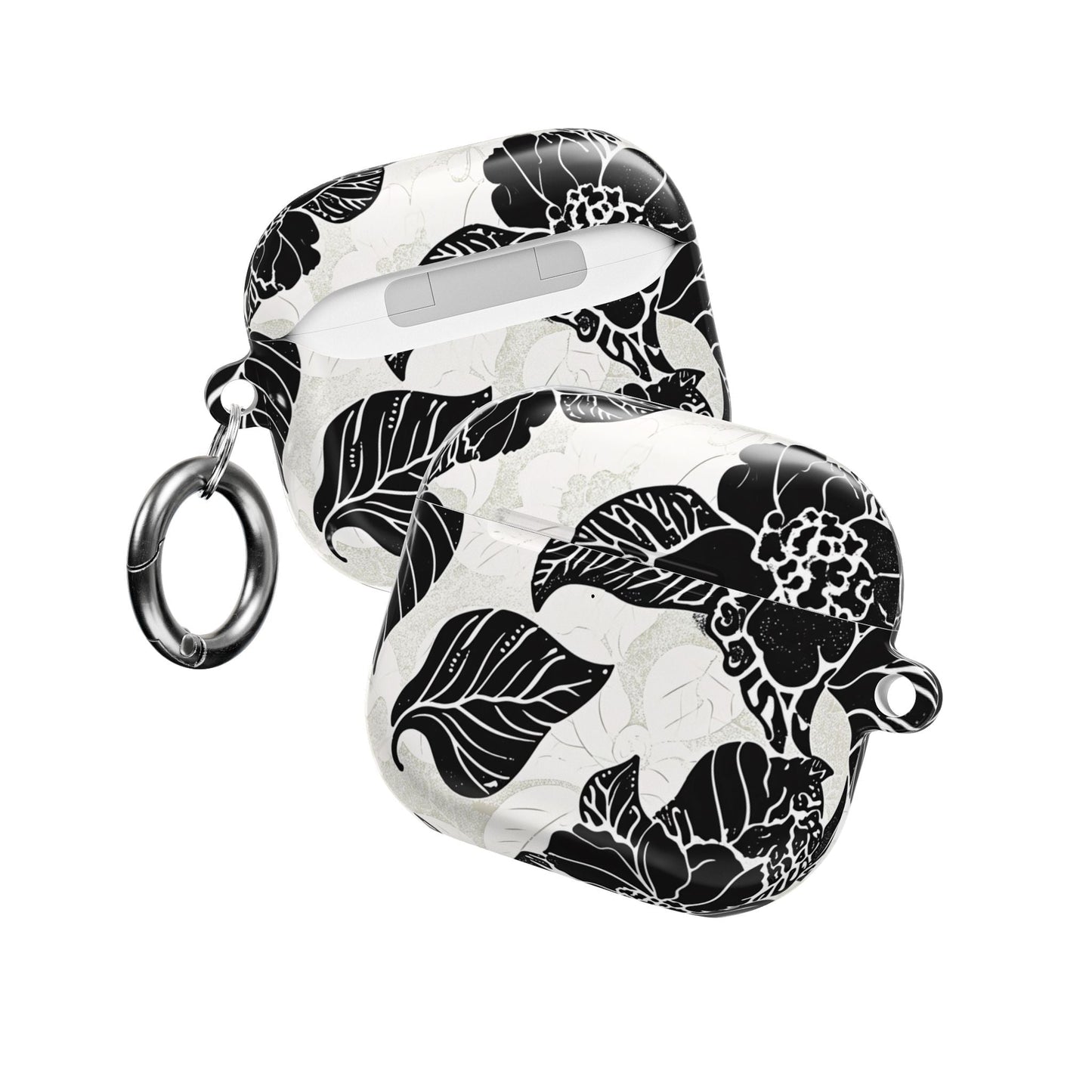 Floral Black & White AirPod Case – Elegant Monochrome Leaf Design - DIGITAL X