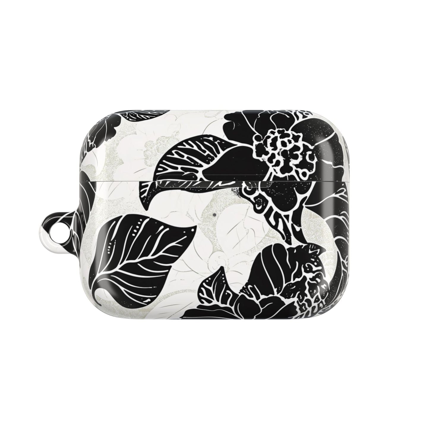 Floral Black & White AirPod Case – Elegant Monochrome Leaf Design - DIGITAL X