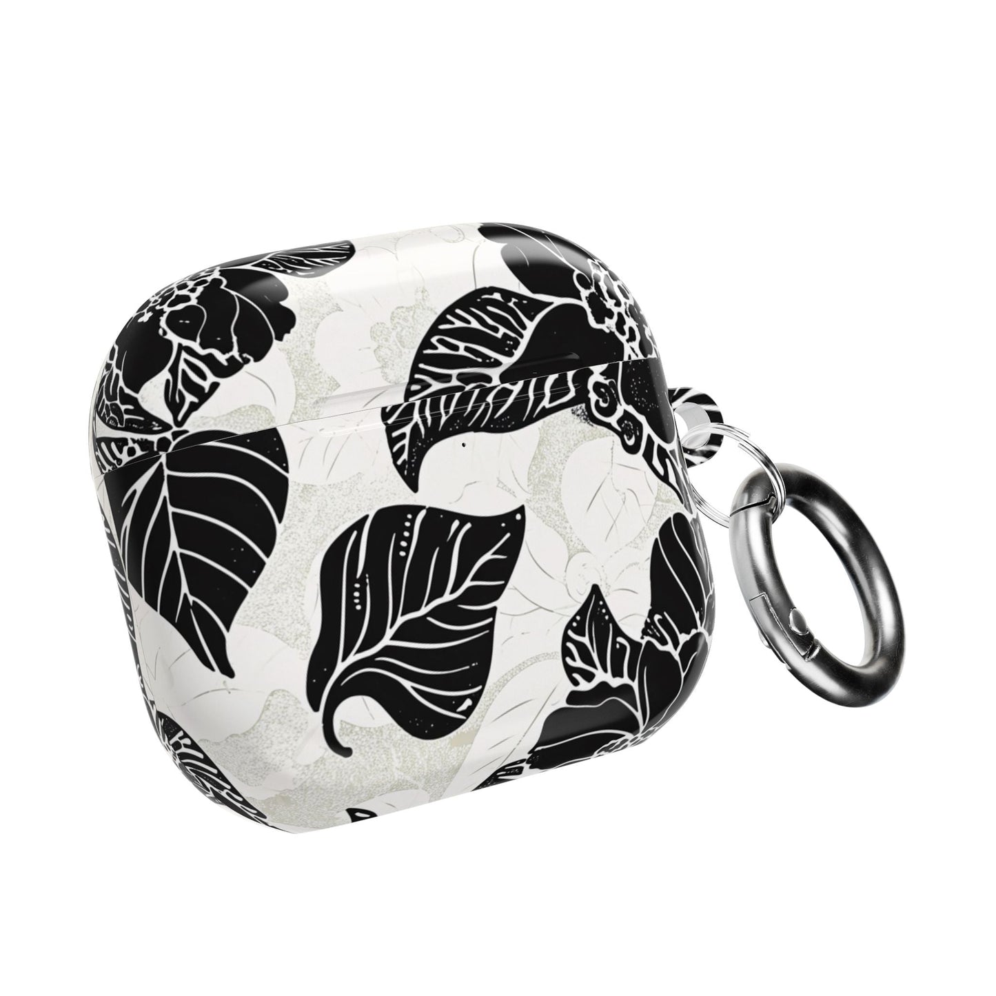 Floral Black & White AirPod Case – Elegant Monochrome Leaf Design - DIGITAL X