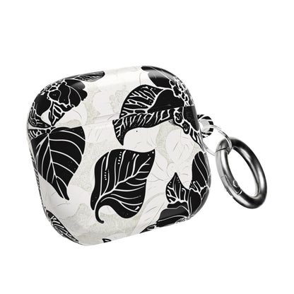 Floral Black & White AirPod Case – Elegant Monochrome Leaf Design - DIGITAL X