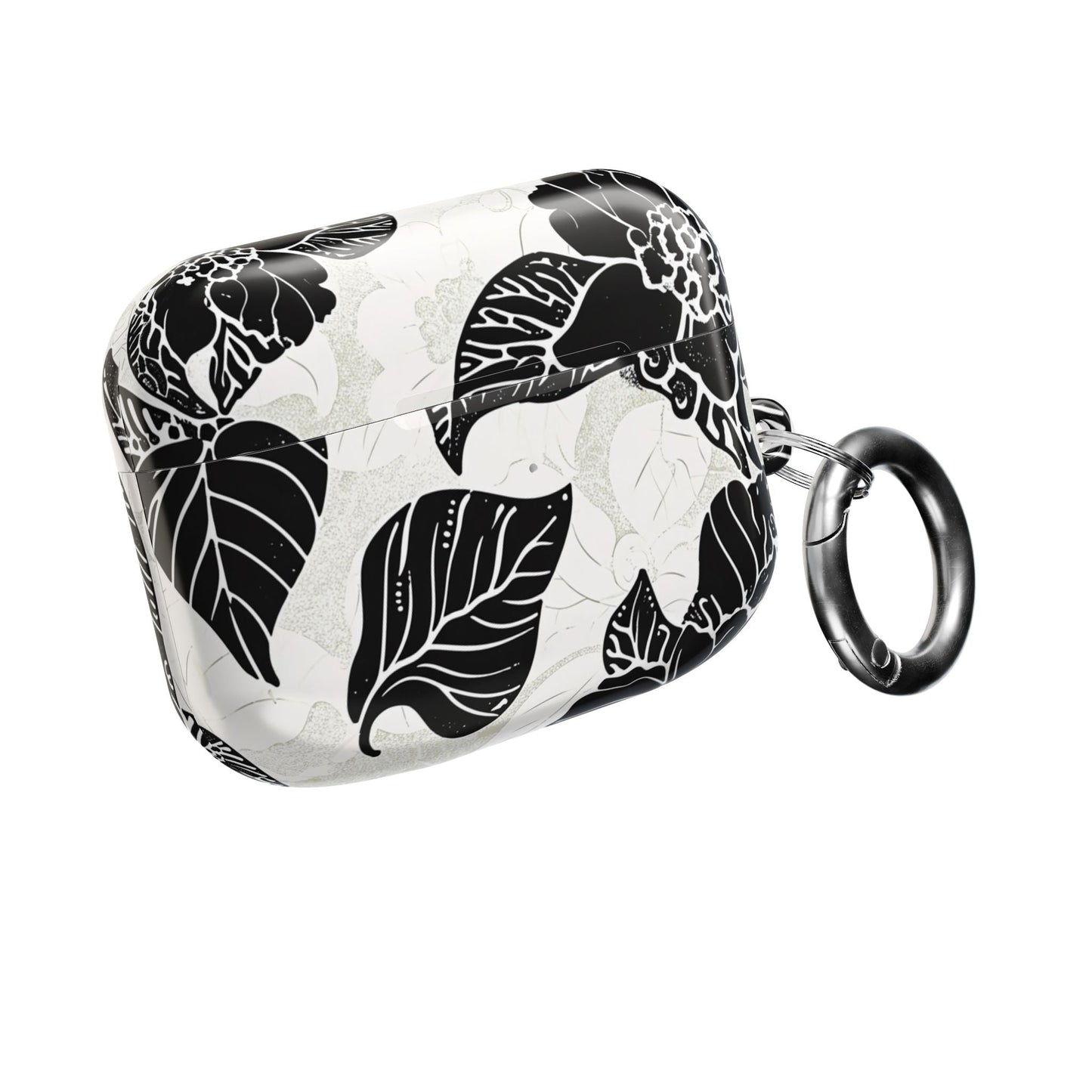 Floral Black & White AirPod Case – Elegant Monochrome Leaf Design - DIGITAL X