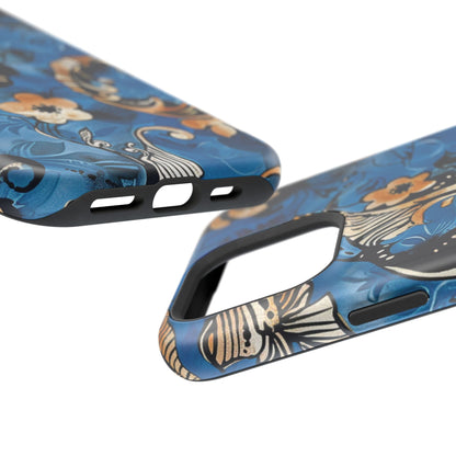Floral Blue Paisley Magnetic Impact Phone Case - DIGITAL X